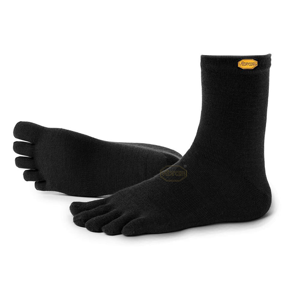 Calcetines Vibram 5TOE Crew Lana Hombre Negros | MX_M93