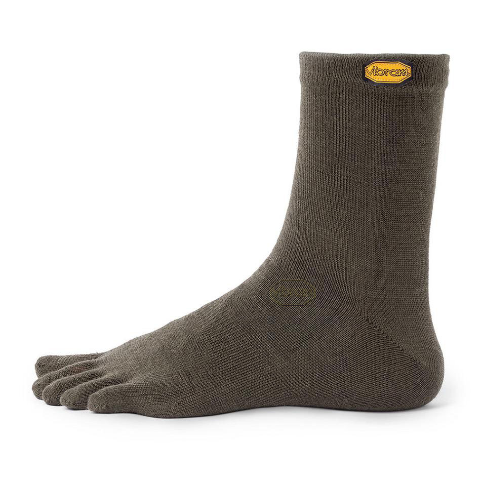 Calcetines Vibram 5TOE Crew Lana Mujer Verdes | MX_H38