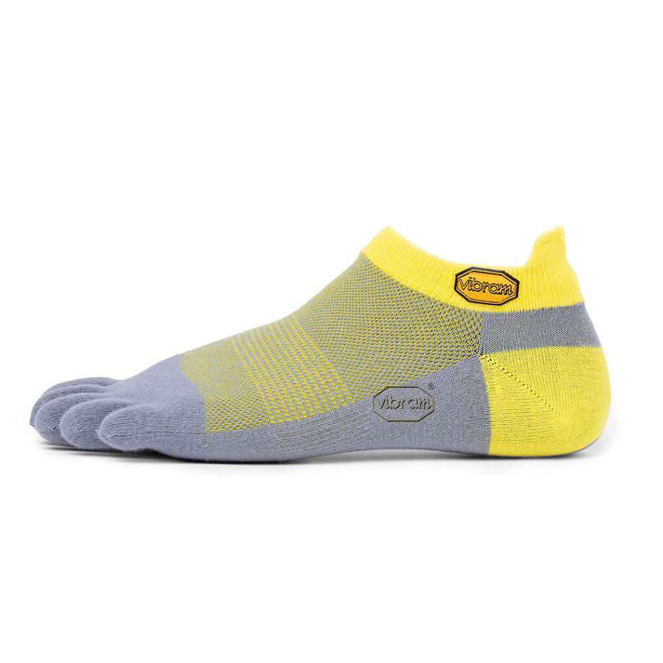 Calcetines Vibram 5TOE No Show Hombre Amarillos Grises | MX_Z66