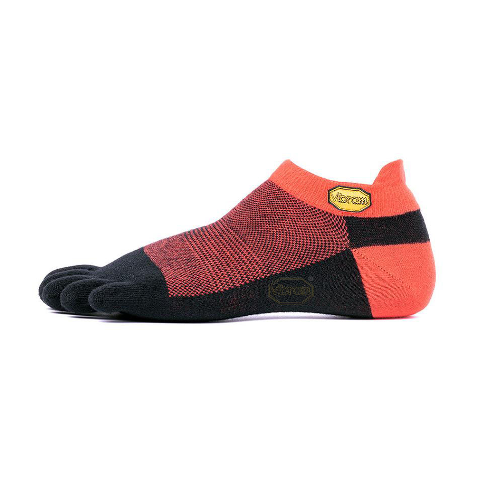 Calcetines Vibram 5TOE No Show Hombre Rojos Negros | MX_V42