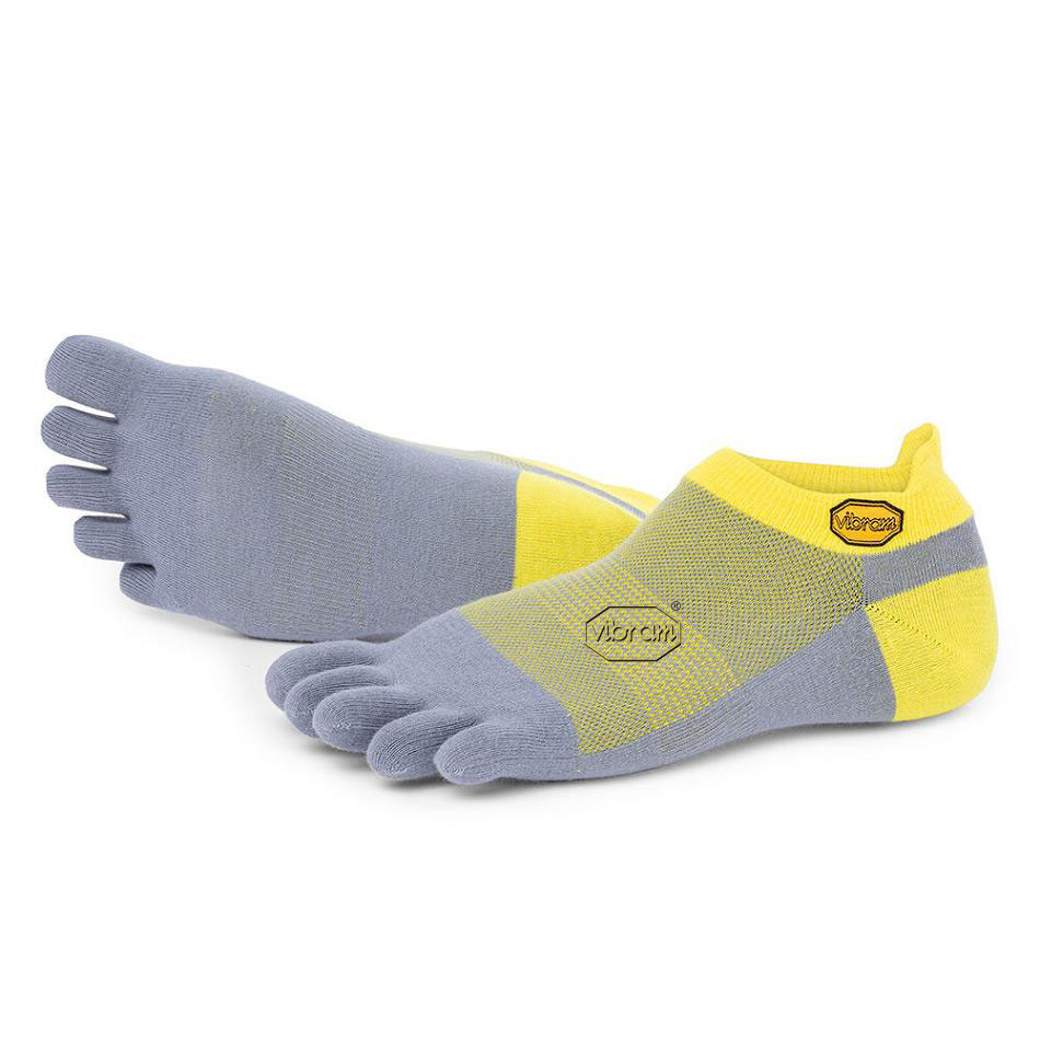 Calcetines Vibram 5TOE No Show Mujer Amarillos Grises | MX_R76