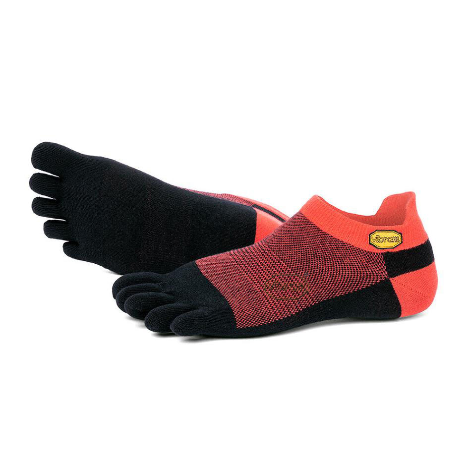 Calcetines Vibram 5TOE No Show Mujer Rojos Negros | MX_M18