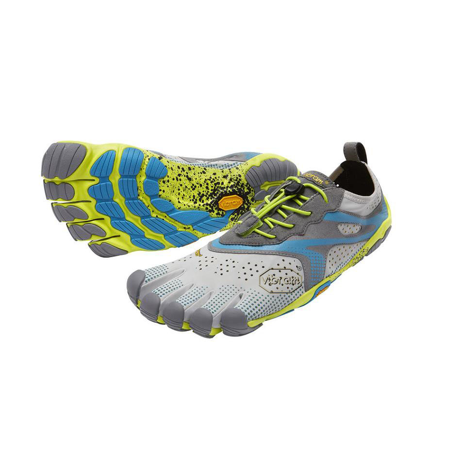 Tenis Running Vibram V-Run Hombre Grises Azules | MX_C44