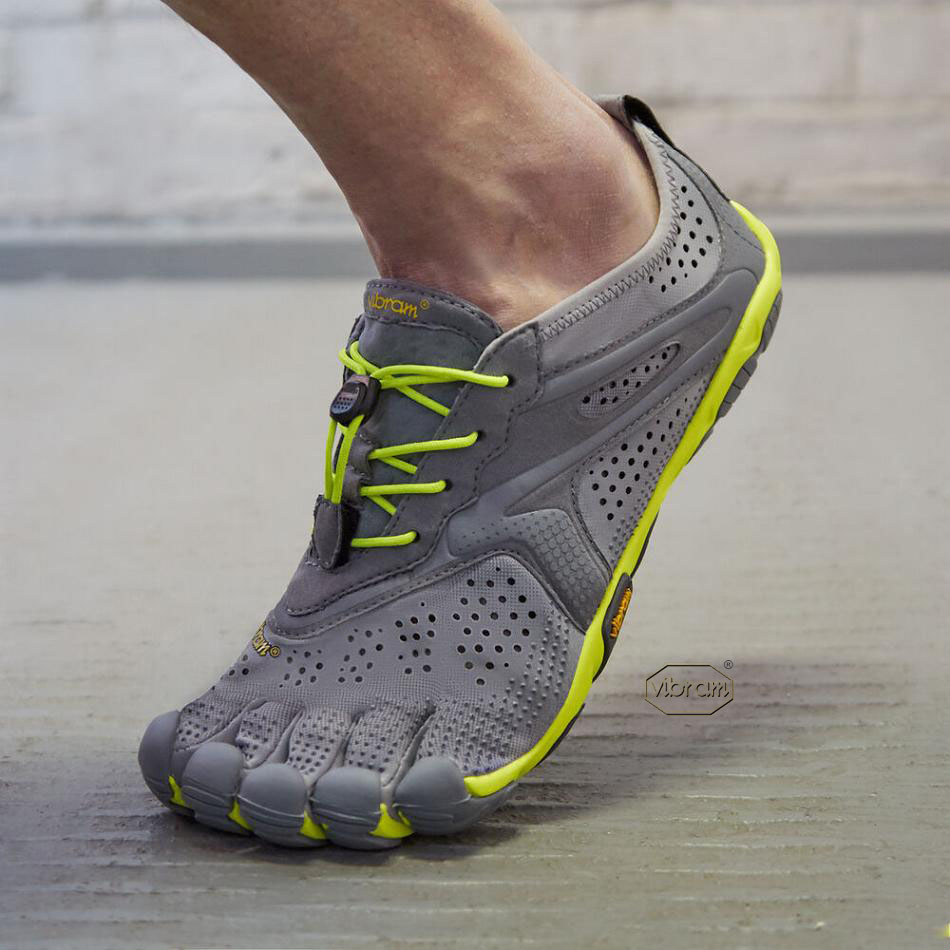 Tenis Running Vibram V-Run Hombre Grises Amarillos | MX_E69