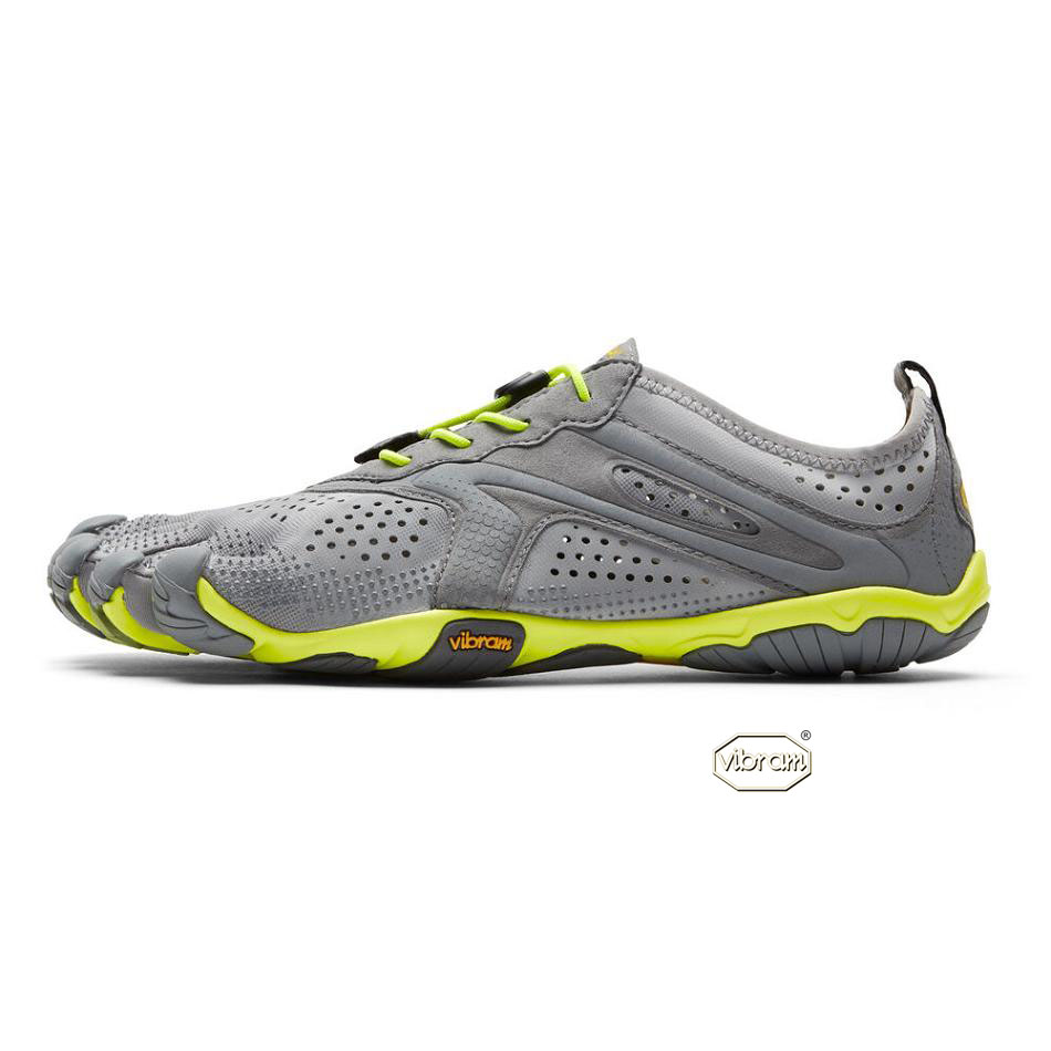 Tenis Running Vibram V-Run Hombre Grises Amarillos | MX_E69