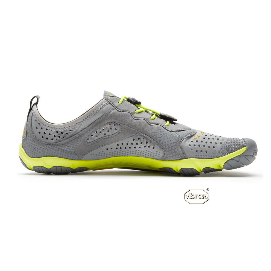 Tenis Running Vibram V-Run Hombre Grises Amarillos | MX_E69