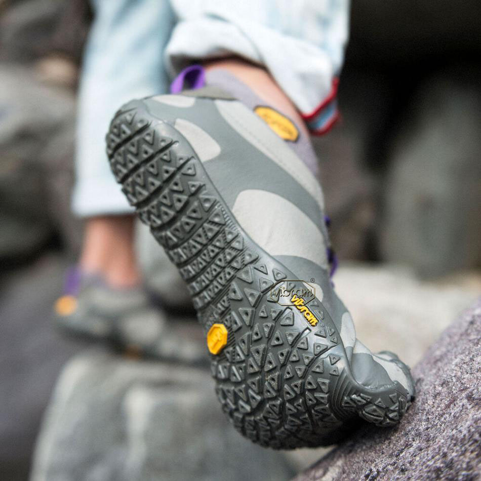 Tenis Trail Running Vibram V-Alpha Mujer Grises Morados | MX_N95