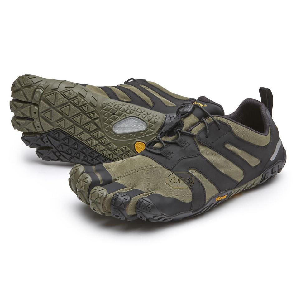 Tenis Trail Running Vibram V-Trail 2.0 Hombre Verdes Oscuro Negros | MX_X67