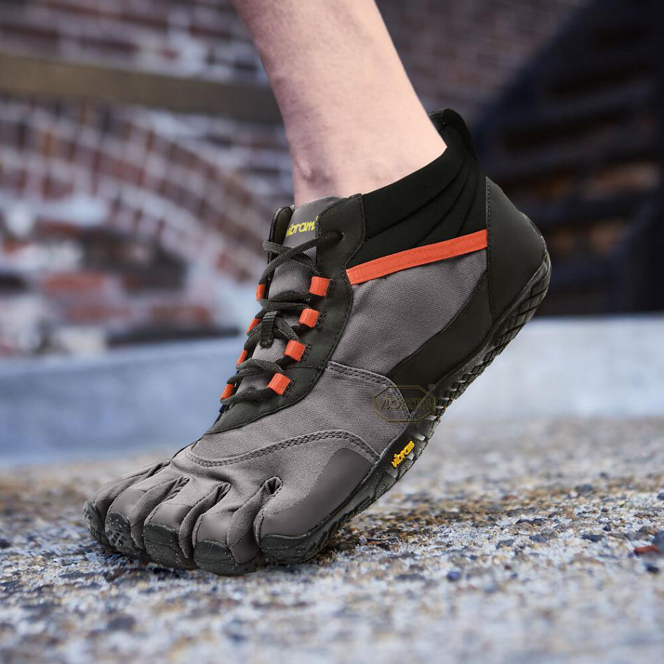 Tenis Trail Running Vibram V-Trek Insulated Hombre Negros Grises Rojos | MX_K07