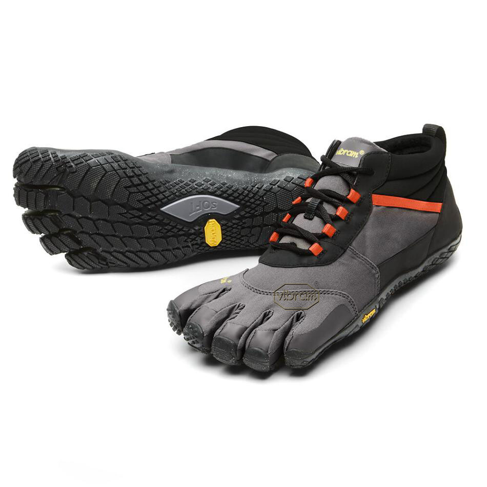 Tenis Trail Running Vibram V-Trek Insulated Hombre Negros Grises Rojos | MX_K07